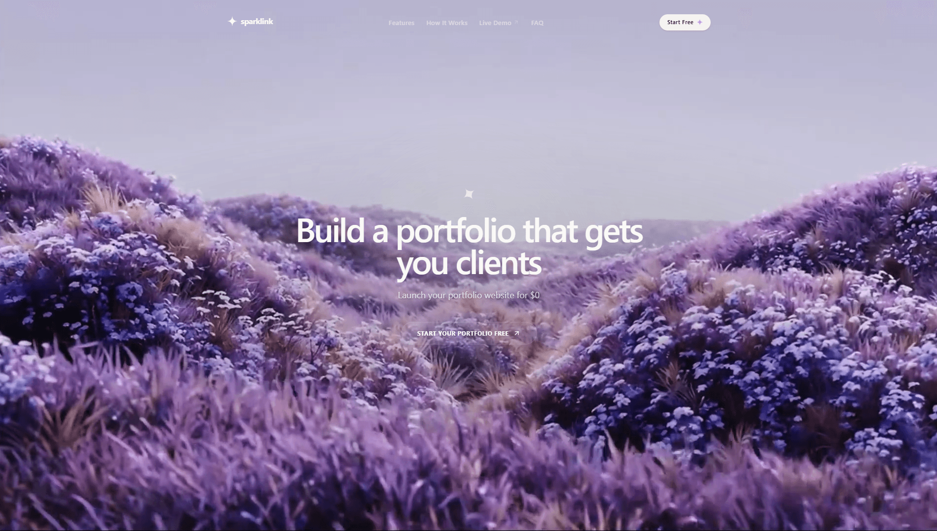 SparkLink — Link in Bio website design preview